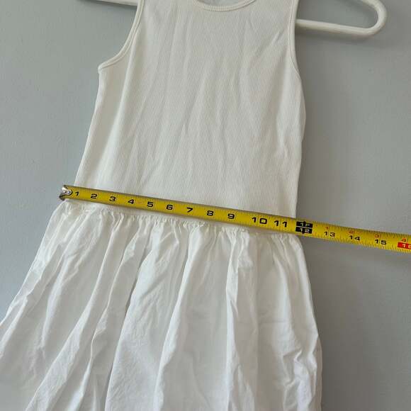 ZARA Girls White Balloon Hem Dress 13-14 / 164 cm Sleeveless Cotton Blend D52 - Picture 5 of 5